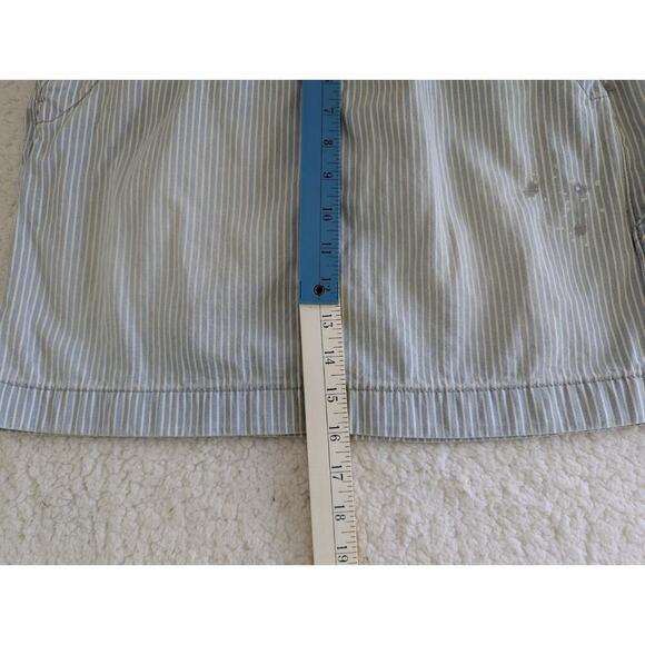 OLD NAVY 16" RAILROAD STRIPE JEAN SKIRT SZ 12 DESTRUCTED FACTORY PAINT SPLATTER - Picture 2 of 10
